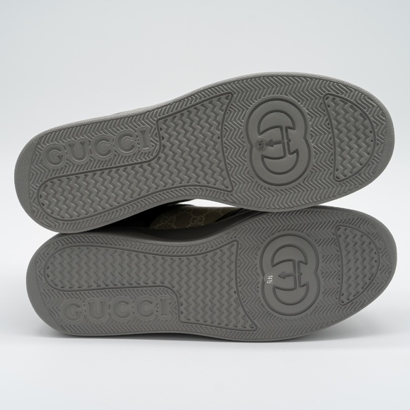 Size 14.5G 15 US Gucci GG Chunky B Sneakers Green Beige Grey GG Leather - Picture 6 of 12